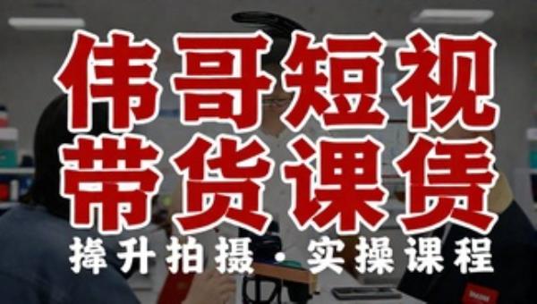 伟哥短视频带货拍摄实操课程