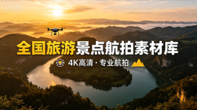 4K高清全国旅游景点航拍风景视频素材库