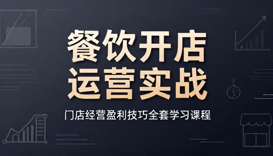 餐饮开店运营实战教程门店经营盈利技巧全套学习课程