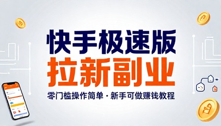 快手极速版拉新副业项目零门槛操作简单新手可做赚钱教程
