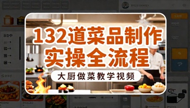 大厨做菜教学视频 132 道菜品制作实操全流程教程