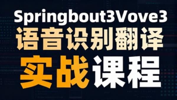 Springboot3Vue3语音识别翻译项目实战课程