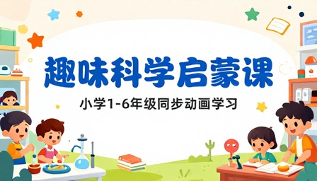 1-6 年级小学科学同步网课动画趣味启蒙学习课程