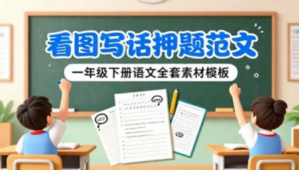 一年级下册语文看图写话押题范文素材含模板写作练习全套资料