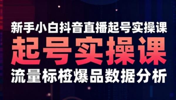 新手小白抖音直播起号实操课 流量标签爆品数据分析