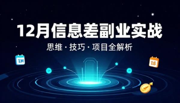 12月信息差副业项目实战技巧思维