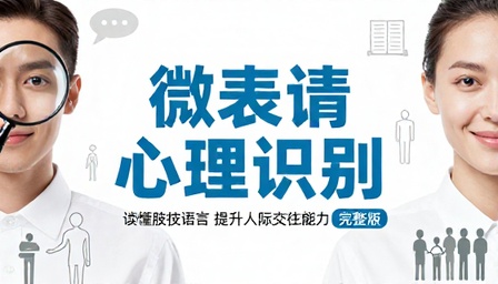 微表情心理识别课程读懂肢体语言提升人际交往能力完整版