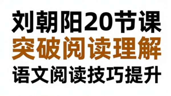 刘朝阳20节课突破阅读理解：语文阅读技巧提升