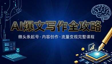 AI 微头条爆文写作教程账号起号内容创作流量变现完整课程