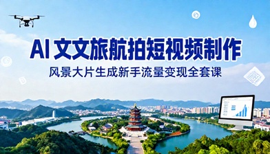 AI 文旅航拍短视频制作教程风景大片生成新手流量变现全套课
