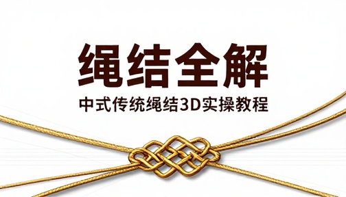 中式传统绳结打法教学 3D 实操教程各类绳结编织技巧全集