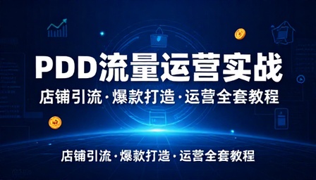 PDD 平台流量运营实战课程店铺引流玩法爆款打造运营全套教程