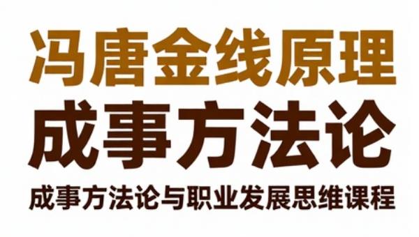 冯唐金线原理：成事方法论与职业发展思维课程