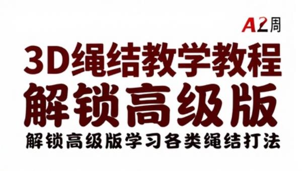 3D 绳结教学教程解锁高级版学习各类绳结打法