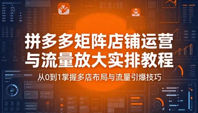 拼多多矩阵店铺运营与流量放大实操教程