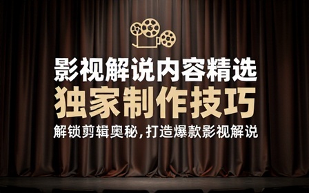 影视解说内容精选独家制作技巧教学课程