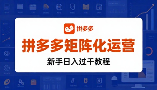 拼多多虚拟类目矩阵化运营新手日入过千教程