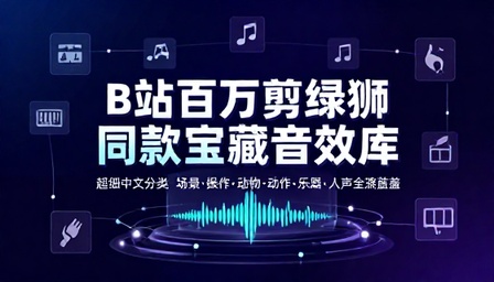 B站百万剪辑狮同款宝藏音效库！超细中文分类，涵盖场景、操作、动物、动作、乐器、人声等分类，请查收~