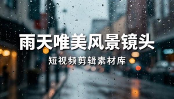 雨天唯美风景镜头短视频剪辑素材