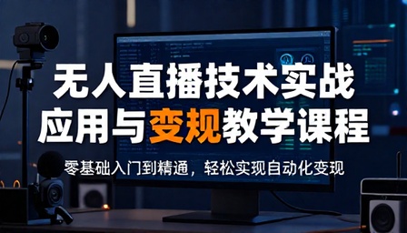 无人直播技术实战应用与变现教学课程