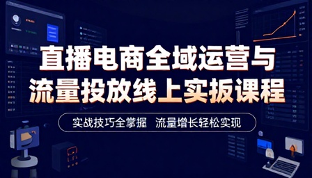直播电商全域运营与流量投放线上实操课程