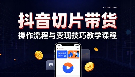 抖音切片带货操作流程与变现技巧教学课程