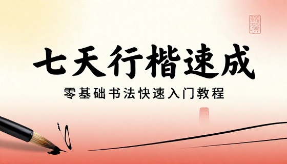 零基础七天行楷书法快速入门速成学习教程