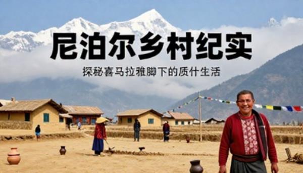 尼泊尔农村风土人情横屏实拍视频