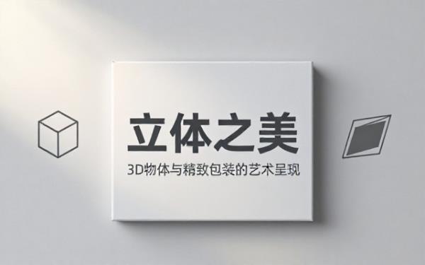 优化角度拍摄的3D物体置于精美白盒中
