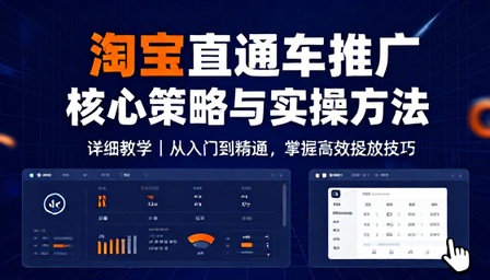 淘宝直通车推广核心策略与实操方法详细教学