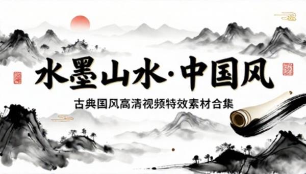 中国风水墨山水古典国风高清视频特效素材合集