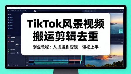 TikTok 风景视频搬运剪辑去重副业教程