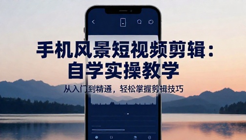 手机端风景短视频剪辑自学实操教学课程