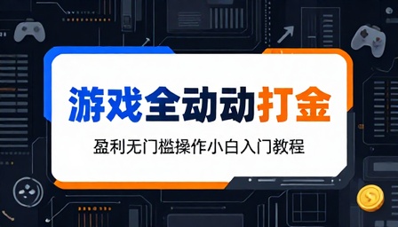 游戏全自动打金盈利无门槛操作小白入门教程