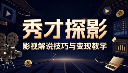 秀才探影影视解说技巧与变现教学