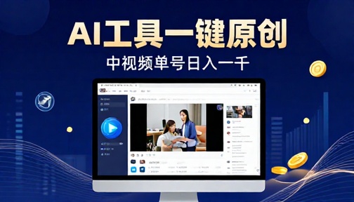AI 工具一键生成原创中视频单号日入一千