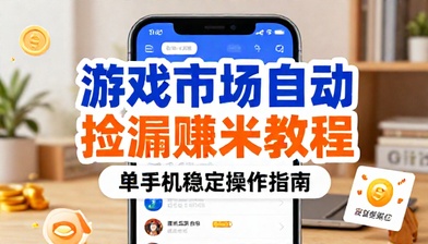 游戏市场自动捡漏赚米单手机稳定操作教程