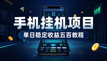 最新手机挂机项目单日稳定收益五百教程