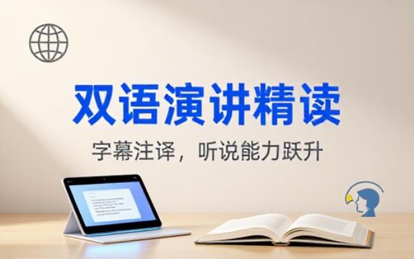 双语演讲学习素材附带字幕注释助力提升外语听说能力