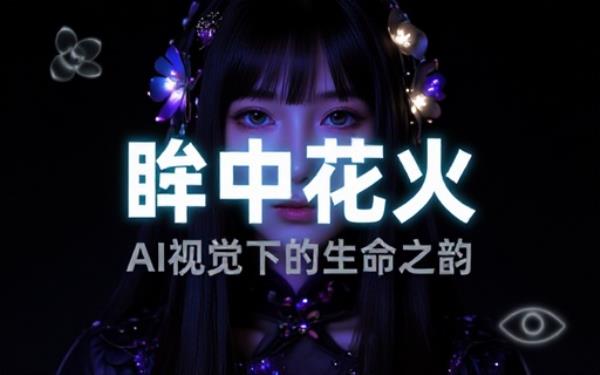 AI生成的黑发黑眸特写含发花女孩图
