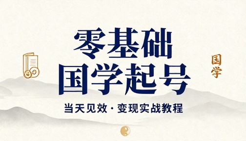 零基础国学账号起号变现当天见效教程