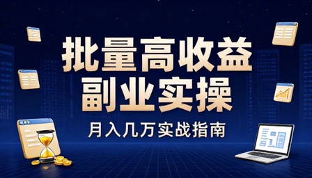 可批量操作高收益副业项目月入几万实操