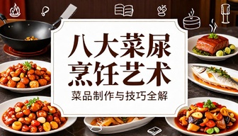 八大菜系菜品制作方法与烹饪技巧教学视频课程
