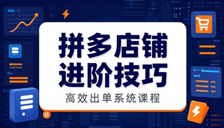 拼多多店铺运营进阶技巧与高效出单系统课程