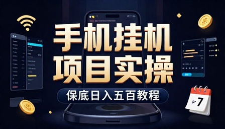 手机挂机项目实操保底日入五百教程