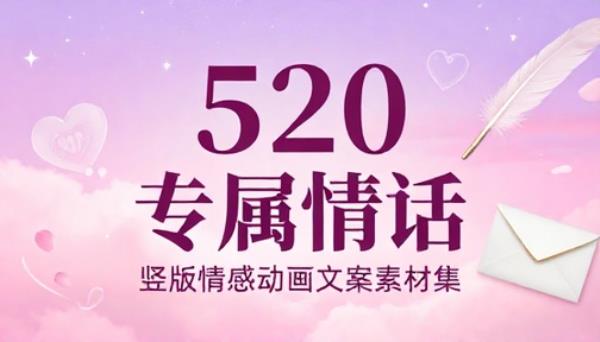 520 节日专属竖版情感动画文案素材