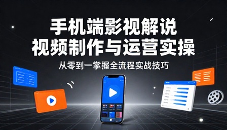 手机端影视解说视频制作与运营实操课程