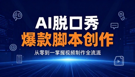 AI 脱口秀爆款视频脚本创作与制作教学课程