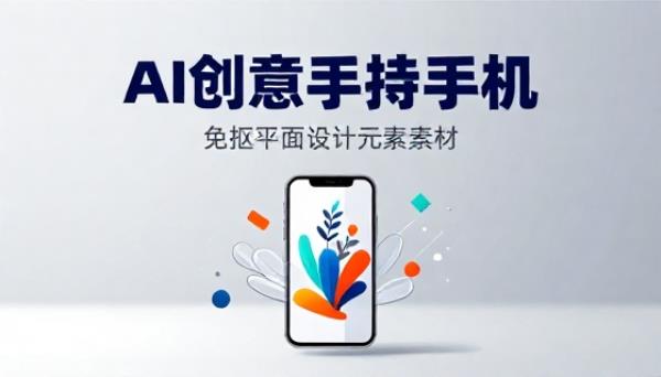 AI 创意手持手机免抠平面设计元素素材