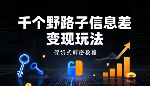 千个野路子信息差变现玩法保姆式解密教程